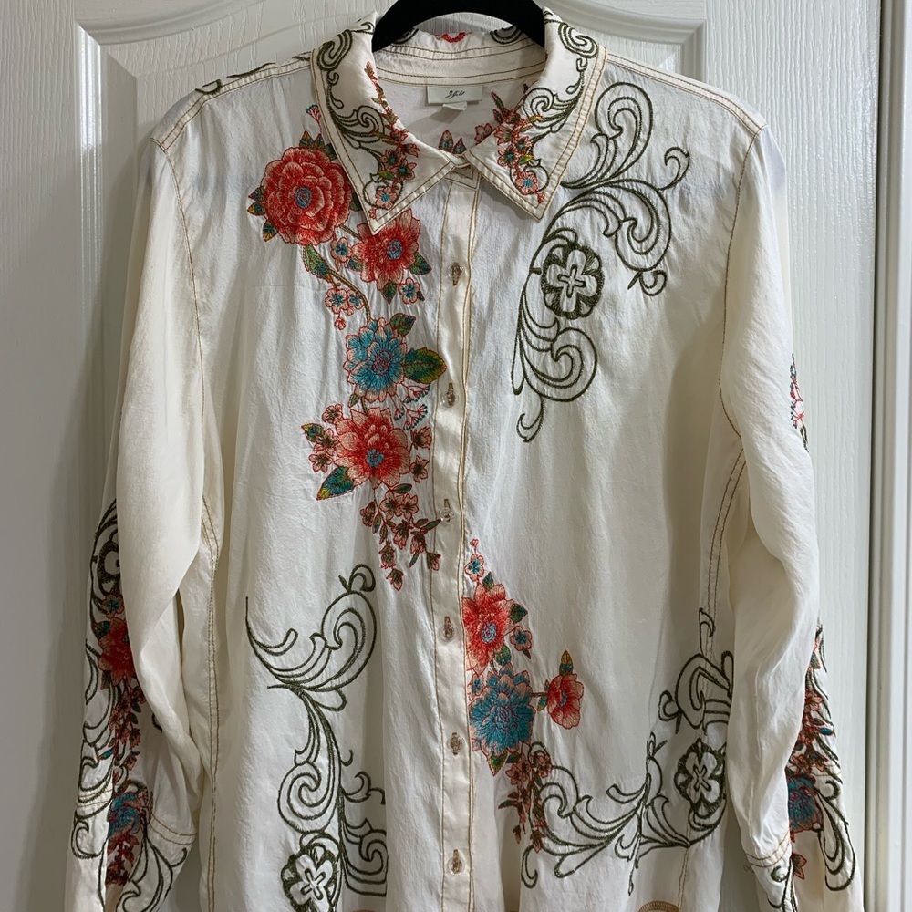 J Jill embroidered blouse